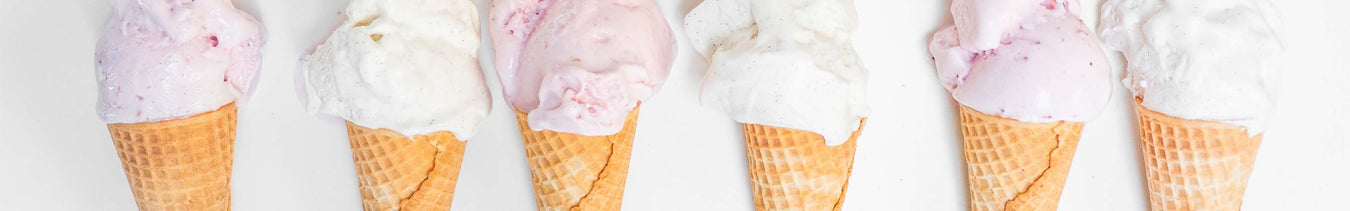 Blank Crispy Ice Cream Cone In Glass Container Stock Photo