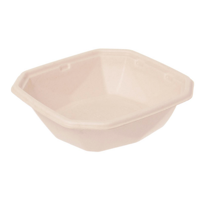 Salatschale Octa Bagasse 1000ml - Ø 22,4x 4,2cm