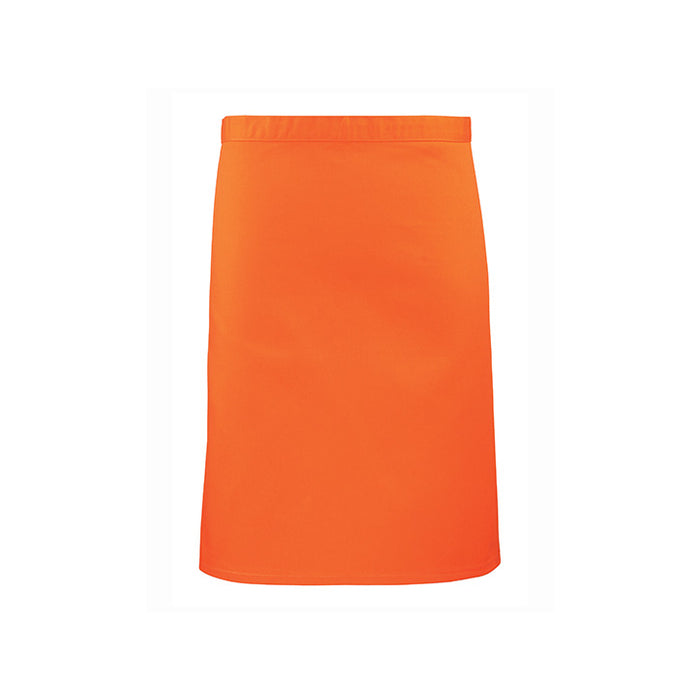 Mittellange Schürze orange - Universalgröße - 70 x 50 cm - 65% Polyester / 35% Baumwolle