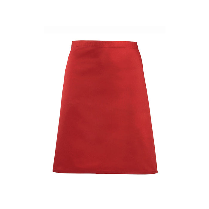 Mittellange Schürze rot - Universalgröße - 70 x 50 cm - 65% Polyester / 35% Baumwolle