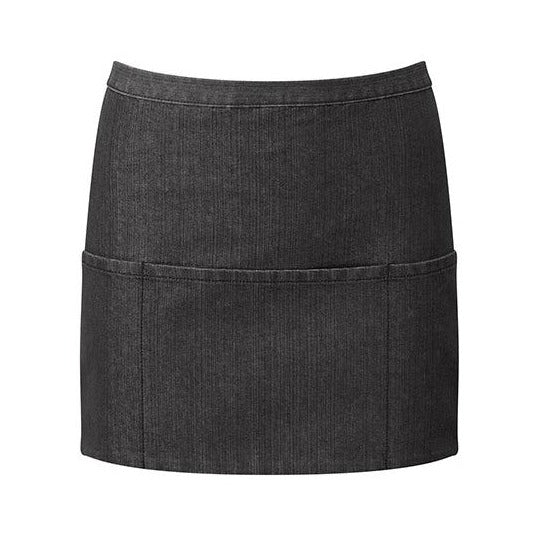 Barschürze jeans-schwarz mit 3 Taschen - Universalgröße - 60 x 33 cm - 70% Baumwolle / 30% Polyester