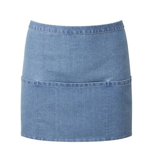 Barschürze jeans-blau mit 3 Taschen - Universalgröße - 60 x 33 cm - 70% Baumwolle / 30% Polyester