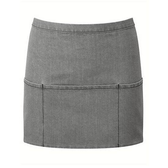 Barschürze jeans-grau mit 3 Taschen - Universalgröße - 60 x 33 cm - 70% Baumwolle / 30% Polyester