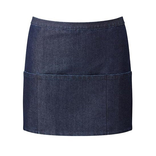 Barschürze jeans-indigo mit 3 Taschen - Universalgröße - 60 x 33 cm - 70% Baumwolle / 30% Polyester