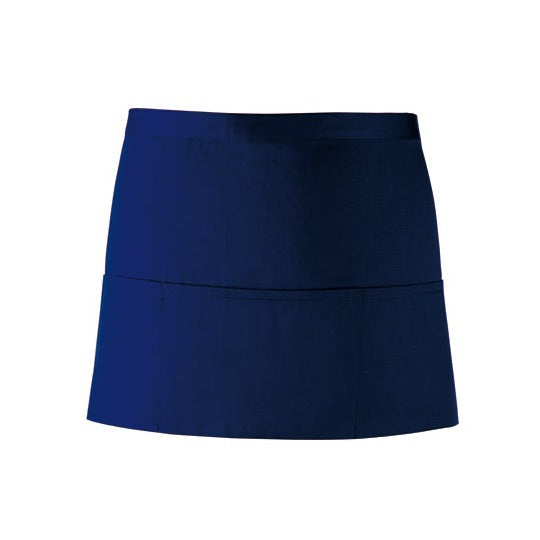 Barschürze dunkelblau mit 3 Taschen - Universalgröße - 60 x 33 cm - 65% Polyester / 35% Baumwolle