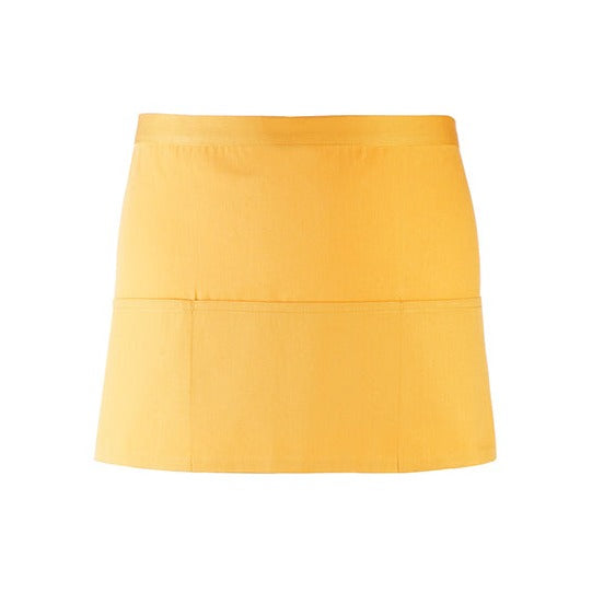 Barschürze gelb mit 3 Taschen - Universalgröße - 60 x 33 cm - 65% Polyester / 35% Baumwolle