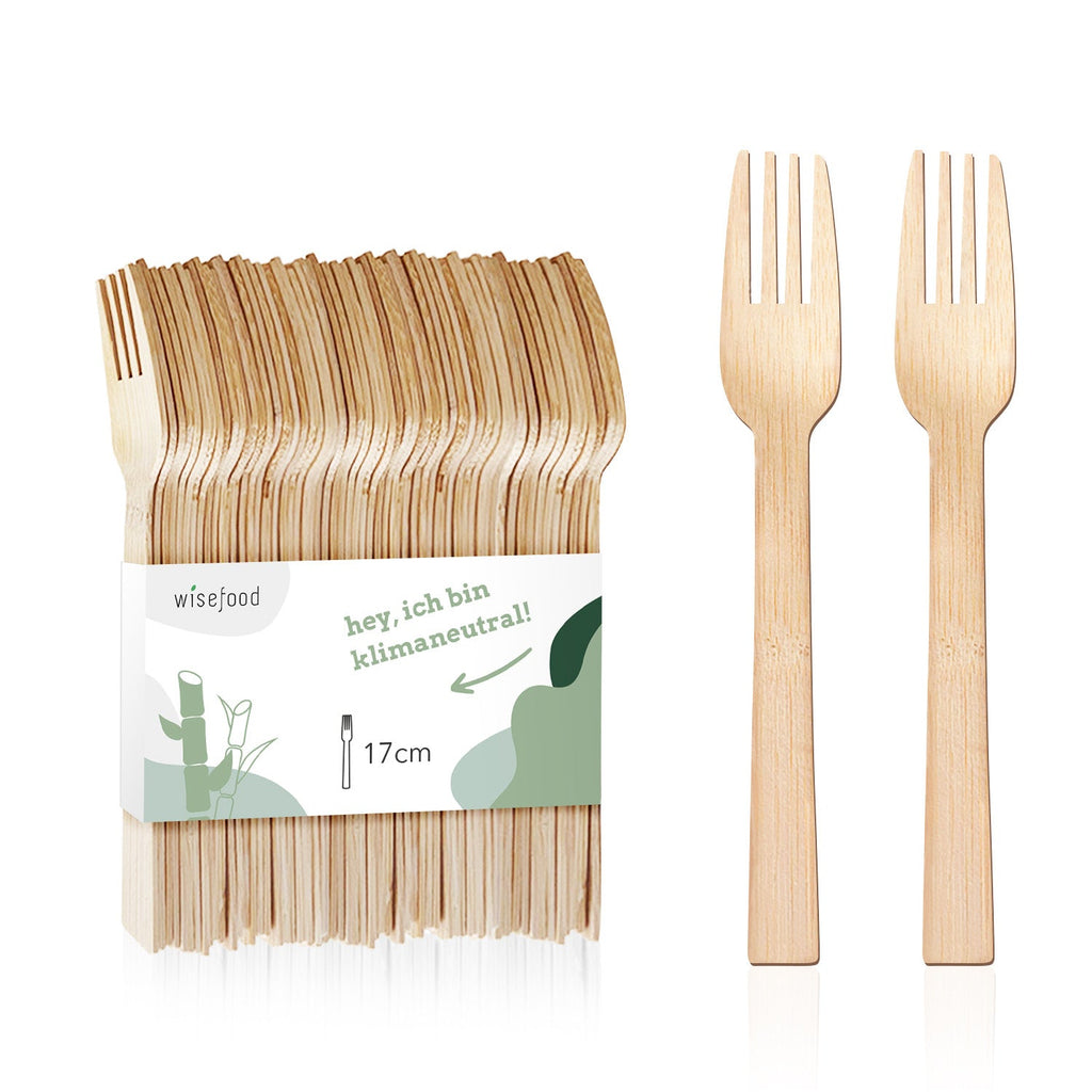 Forchetta in bambù 17 cm - forchetta in bambù usa e getta — Wisefood GmbH